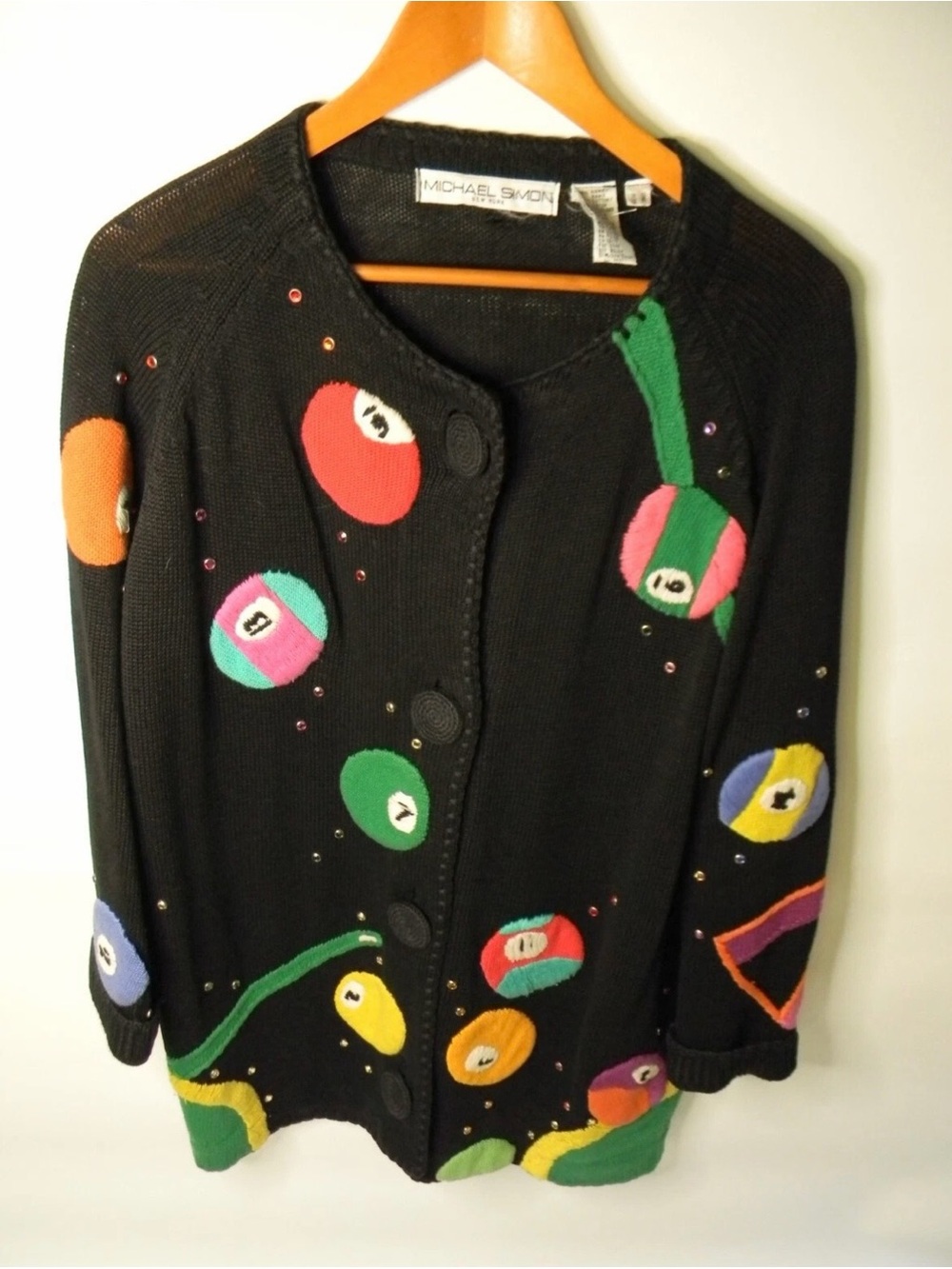 RARE Michael Simon Pool Ball Cardigan